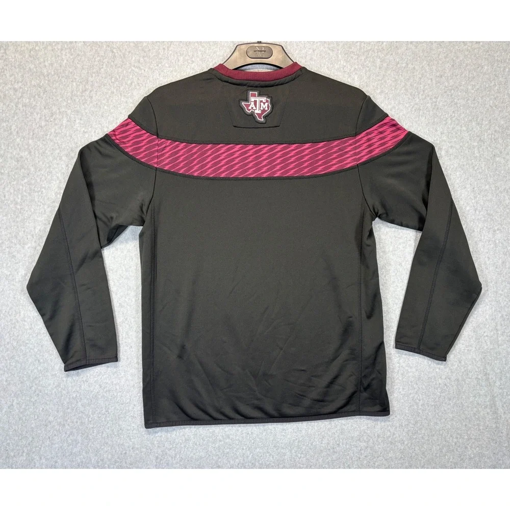 Adidas Texas A&M Aggies Mens Long Sleeve Performance Shirt Black Maroon M